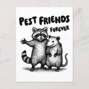 Cartes Pour Fêtes Annuelles Pest Friends Forever Black Print