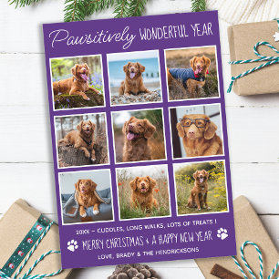 Cartes Pour Fêtes Annuelles Pet Chien Personnalisé Photo Collage Année En Revu