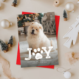 Cartes Pour Fêtes Annuelles Pet Christmas photo mignonne simple joie