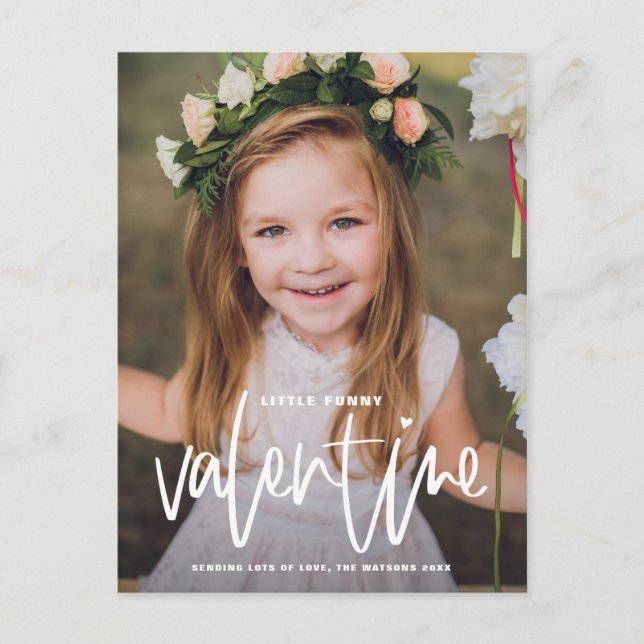 Cartes Pour Fêtes Annuelles Petit Amusant Saint Valentin Main Lettré Photo (Devant)