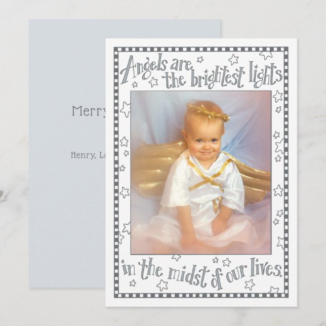 Cartes Pour Fêtes Annuelles Petit ange | Devis esquissé (Devant / Derrière)