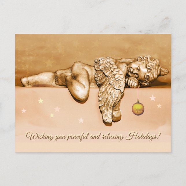 Cartes Pour Fêtes Annuelles Petit Angle de vacances couché (Devant)