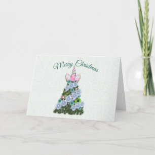Cartes Pour Fêtes Annuelles Petit arbre de Noël Unicorne