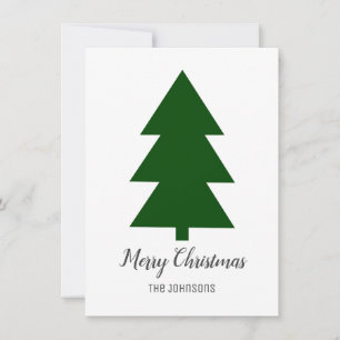 Cartes Pour Fêtes Annuelles Petit arbre de Noël vert propre simple