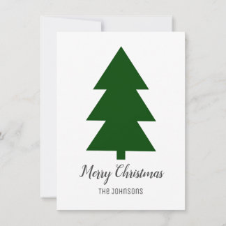 Cartes Pour Fêtes Annuelles Petit arbre de Noël vert propre simple