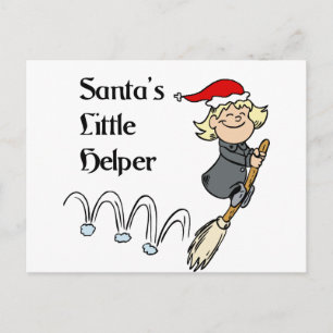 Cartes Pour Fêtes Annuelles petit assistant père Noël