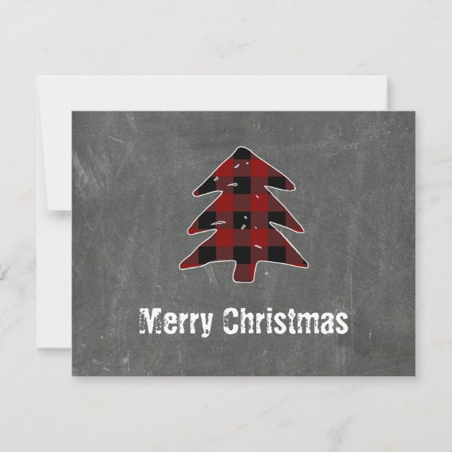 Cartes Pour Fêtes Annuelles Petit bison rouge blanc Joyeux Noël (Devant)