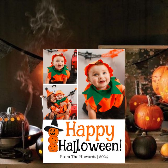 Cartes Pour Fêtes Annuelles Petit Boo ! Éffrayant Cute Halloween Photo de fami (Créateur téléchargé)