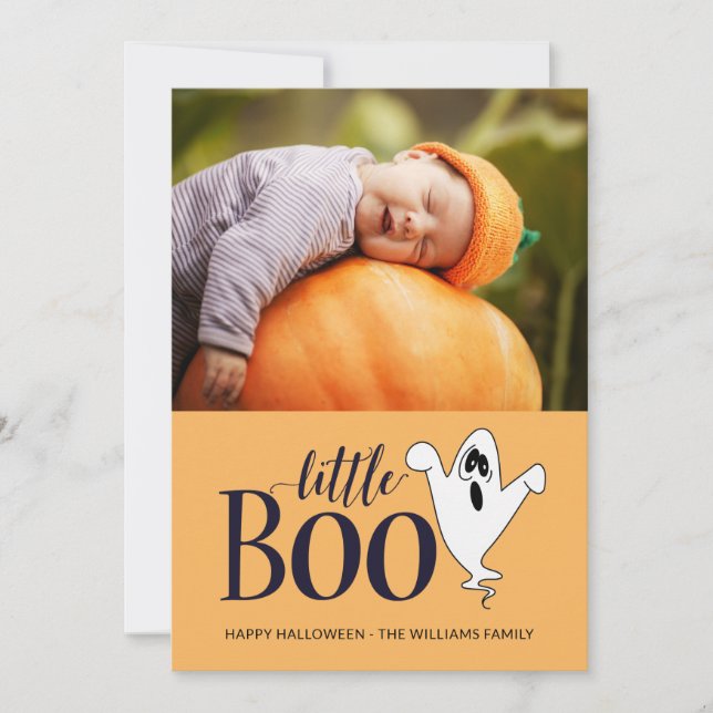 Cartes Pour Fêtes Annuelles Petit Boo mignon Halloween Baby Photo (Devant)
