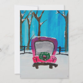 Cartes Pour Fêtes Annuelles Petit camion rouge