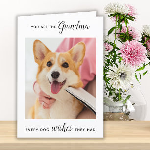Cartes Pour Fêtes Annuelles Petit chien grand-mère Personnalisé Animaux de com