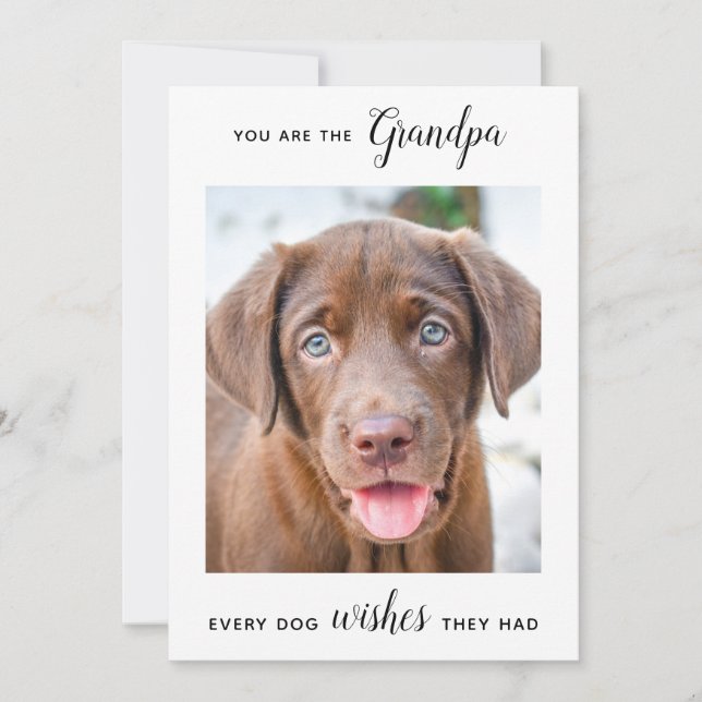 Cartes Pour Fêtes Annuelles Petit Chien Grand-Père Personnalisé Animaux de Com (Devant)