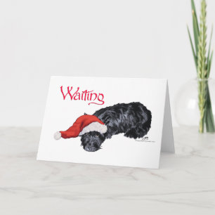 Cartes Pour Fêtes Annuelles Petit chien Scottie attendant le Père Noël