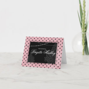 Cartes Pour Fêtes Annuelles Petit-déjeuner & Brunch pois rose et noir