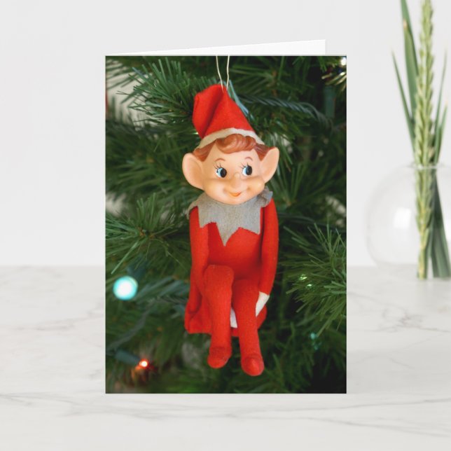 Cartes Pour Fêtes Annuelles Petit Elfe (Devant)
