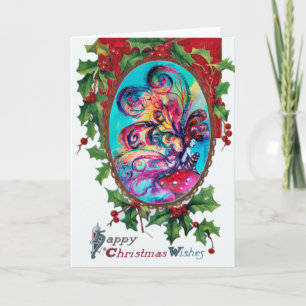 Cartes Pour Fêtes Annuelles Petit Elfe de Champignons, Joyeux voeux de Noël