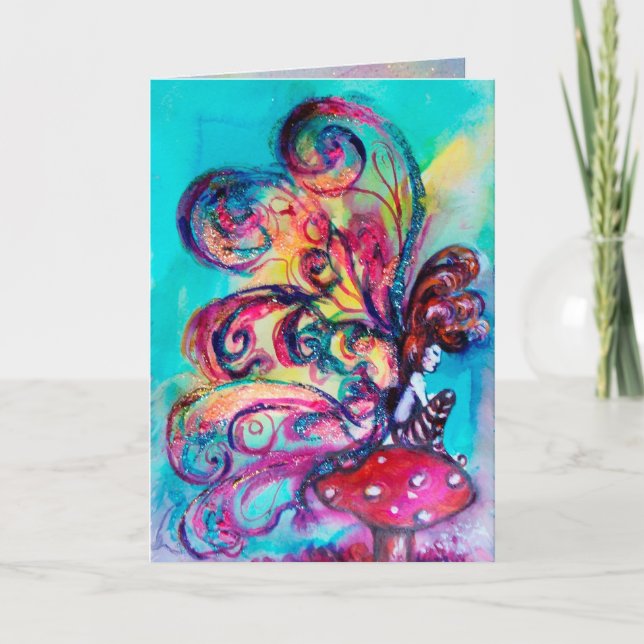 Cartes Pour Fêtes Annuelles Petit Elfe des Champignons (Devant)