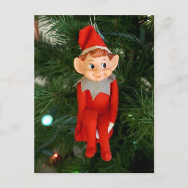 Cartes Pour Fêtes Annuelles Petit elfe rouge (Devant)