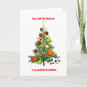 Cartes Pour Fêtes Annuelles Petit-Enfants Arbre De Noël Décoré De Boules