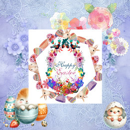 Cartes Pour Fêtes Annuelles Petit-fils Joyeux OEuf de Pâques Bunny Frame Oisea