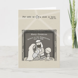 Cartes Pour Fêtes Annuelles Petit garçon au Manger