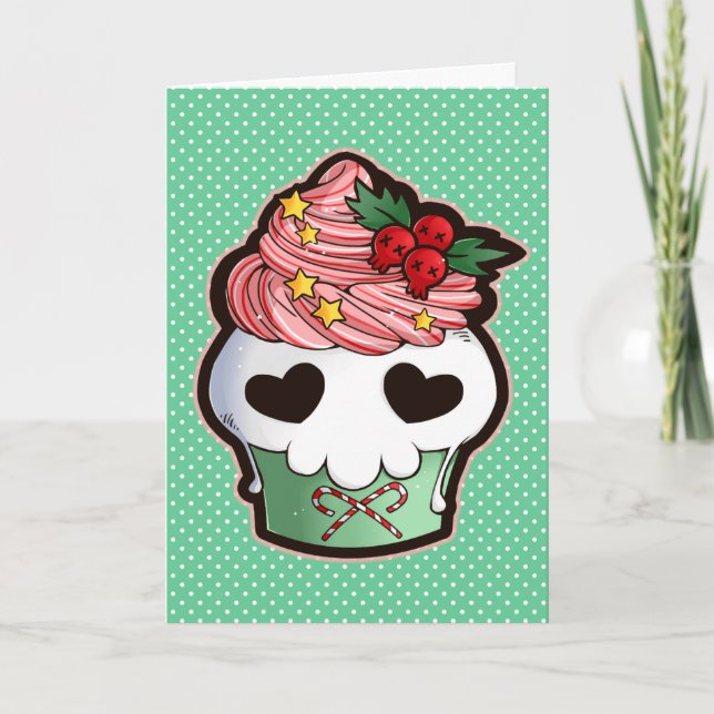 Cartes Pour Fêtes Annuelles Petit gâteau de crâne de vacances (Devant)