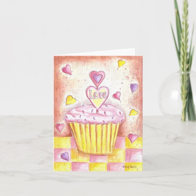 Cartes Pour Fêtes Annuelles Petit gâteau de Valentine (Devant)