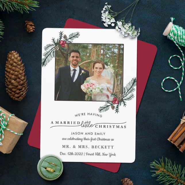 Cartes Pour Fêtes Annuelles Petit Mariage photo de Noël marié (Créateur téléchargé)