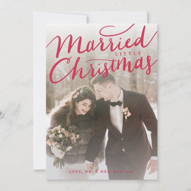 Cartes Pour Fêtes Annuelles Petit Noël de marié Mariage rouge photo (Devant)