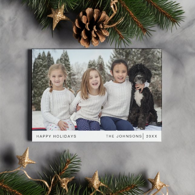 Cartes Pour Fêtes Annuelles Petit Noël moderne Portrait de famille simple (Créateur téléchargé)