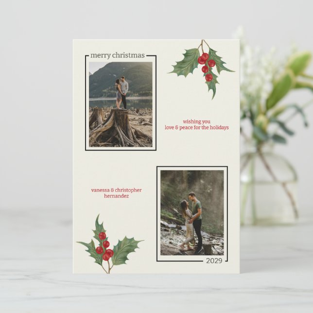 Cartes Pour Fêtes Annuelles Petit Noël simple (Debout devant)