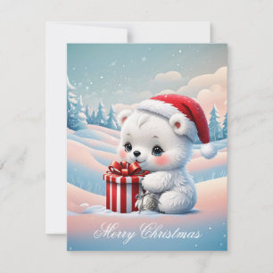 Cartes Pour Fêtes Annuelles Petit ours polaire de Noël