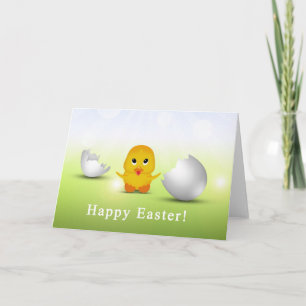 Cartes Pour Fêtes Annuelles Petit poussin heureux mignon de bébé de Pâques