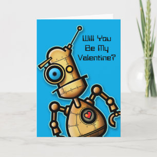 Cartes Pour Fêtes Annuelles Petit robot Valentine