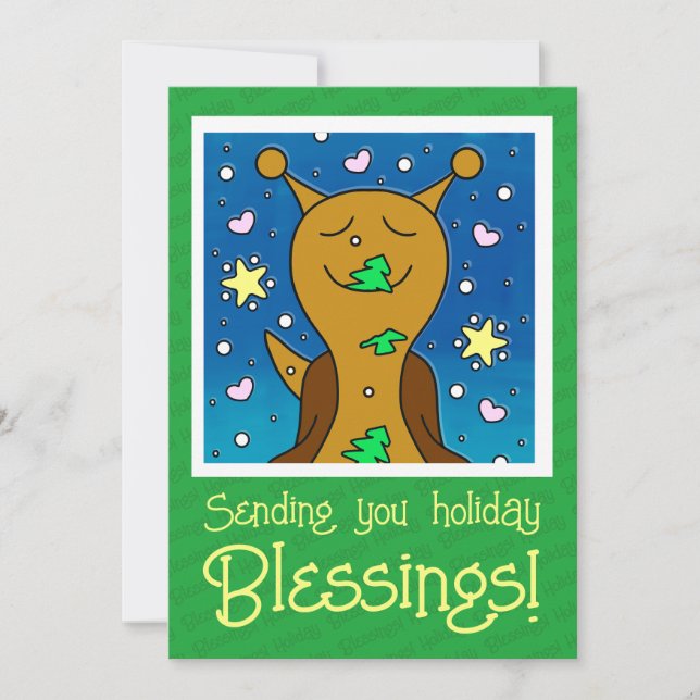 Cartes Pour Fêtes Annuelles Petit Snail Avec Cookie De Noël | (Devant)
