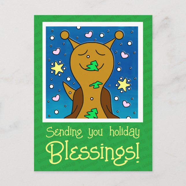 Cartes Pour Fêtes Annuelles Petit Snail Avec Cookie De Noël | (Devant)