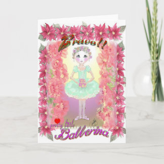 Cartes Pour Fêtes Annuelles Petite ballerine de casse-noix avec Bravo-339