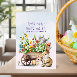 Cartes Pour Fêtes Annuelles Petite Bunnies Petite-fille personnalisée Pâques