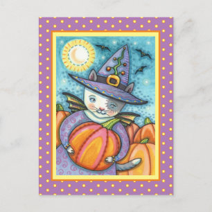 CARTES POUR FÊTES ANNUELLES PETITE CUISINE DE CHAT DE BAT, CUTE & COLORÉE