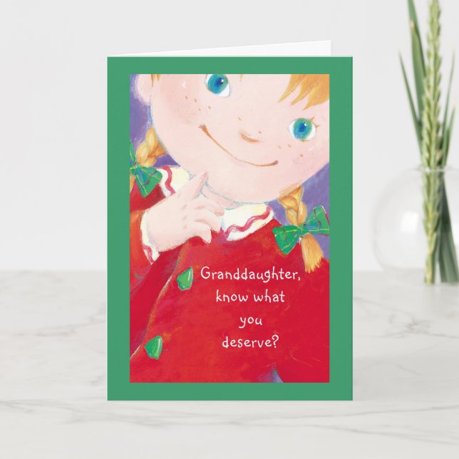 Cartes Pour Fêtes Annuelles Petite-fille (Devant)