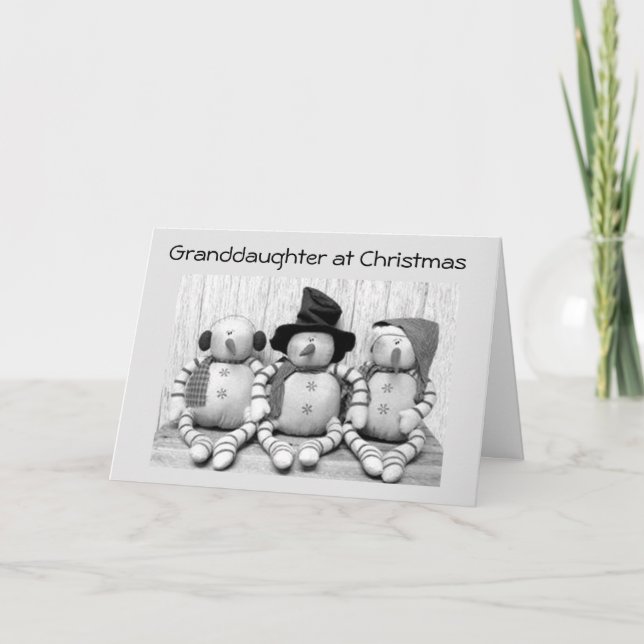 CARTES POUR FÊTES ANNUELLES **PETITE-FILLE** À NOËL DE MORTS ENNEIGES (Devant)