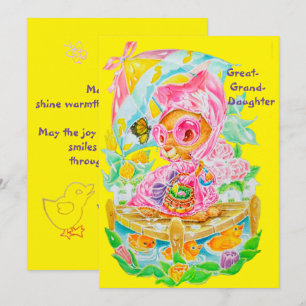 Cartes Pour Fêtes Annuelles Petite-fille arrière-fête de Pâques personnalisée