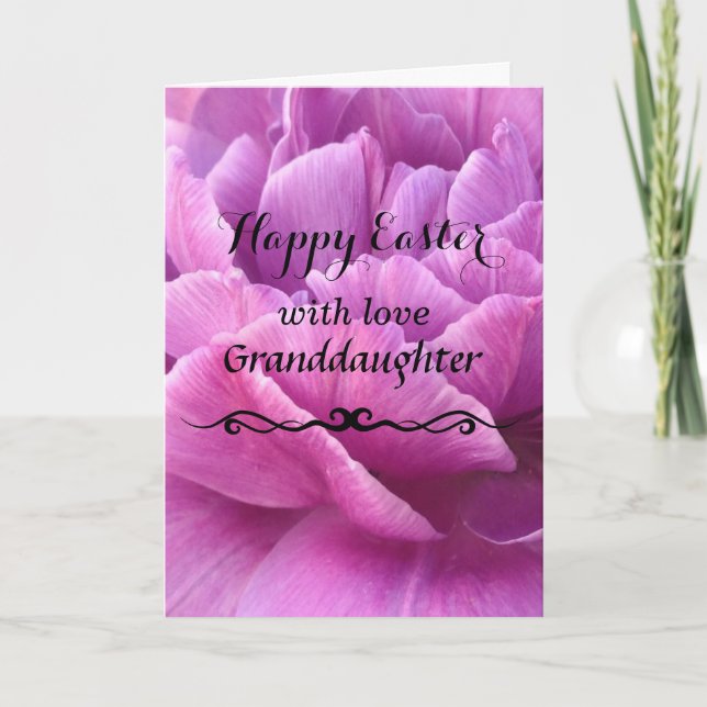 Cartes Pour Fêtes Annuelles Petite-fille / Bonne Pâques - Joli pétales roses (Devant)