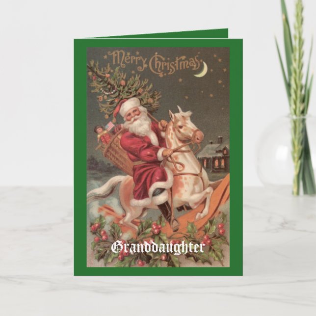 Cartes Pour Fêtes Annuelles Petite-fille de Noël (Devant)