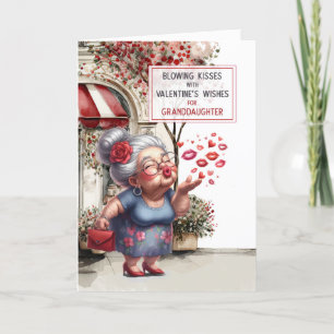 Cartes Pour Fêtes Annuelles Petite-fille embrasse les souhaits de Valentine