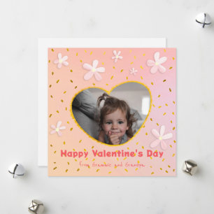 Cartes Pour Fêtes Annuelles Petite-fille Fleurs sucrées Saint-Valentin Photo