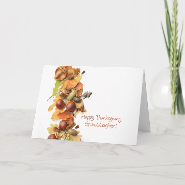 Cartes Pour Fêtes Annuelles Petite-fille frontière d'automne remerciement (Devant)