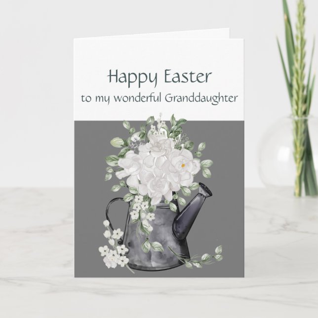 Cartes Pour Fêtes Annuelles Petite-fille Joyeuses Pâques Fleurs Blanches Flora (Devant)