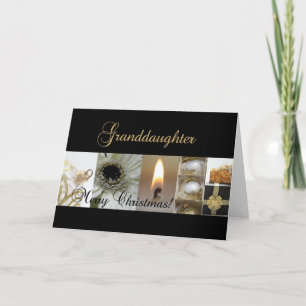 Cartes Pour Fêtes Annuelles Petite-fille Joyeux Noël noir christère or
