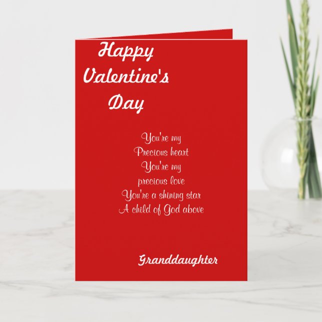 Cartes Pour Fêtes Annuelles Petite-fille le jour de la Saint-Valentin (Devant)
